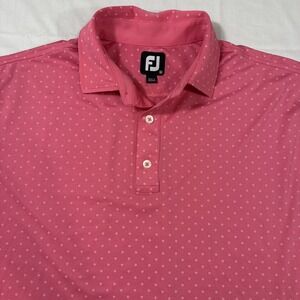 SHIRT GOLF POLO FootJoy  Mens Meduim PINK PATTERN S/S Casual Outdoor